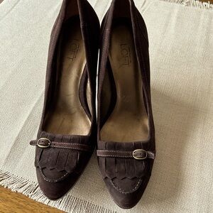 Chocolate Brown Suede Heels size 8.5